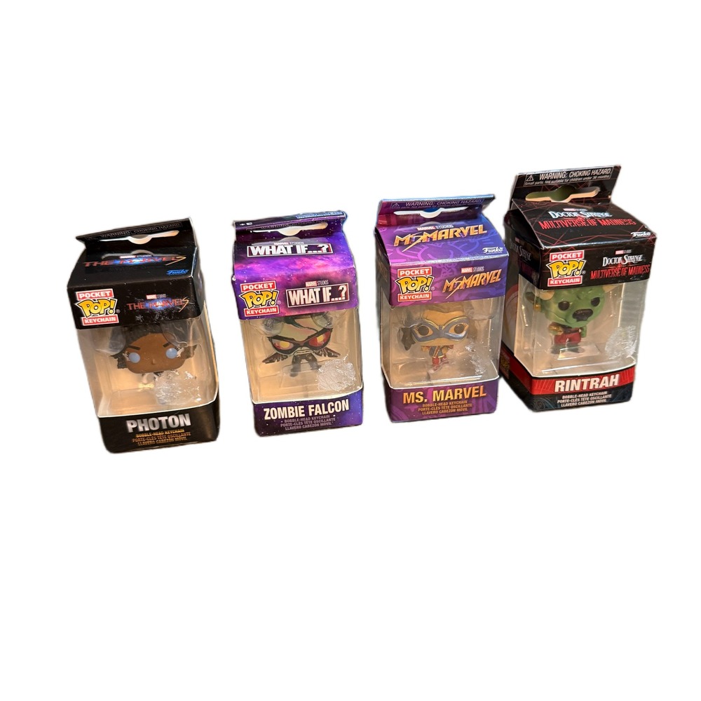 Marvel Funko Pocket Pop Keychain Lot Photon Zombie Falcon Ms Marvel Rintrah 4pk
